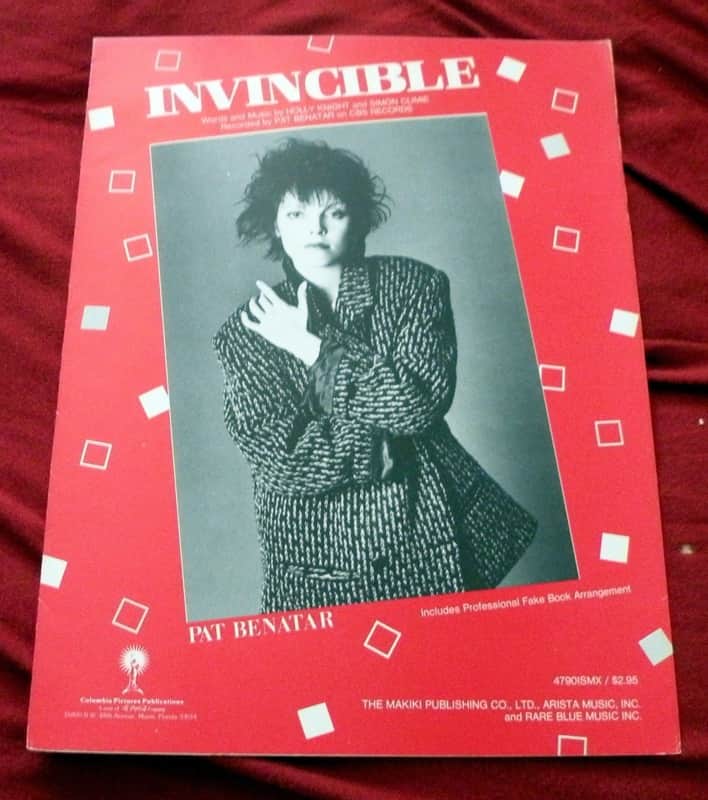Pat Benatar Vintage Sheet Music Invincible 1985 image 1