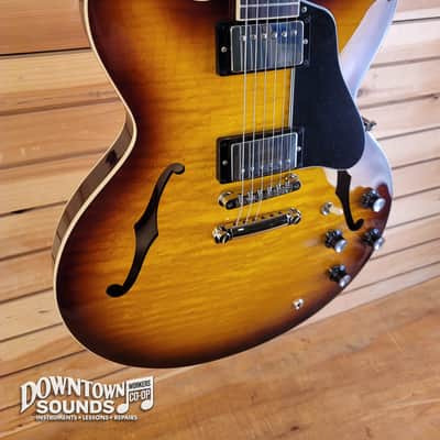 Gibson ES-335 Figured Semi-Hollow Electric Guitar with Gibson Hard Case - Iced Tea image 4