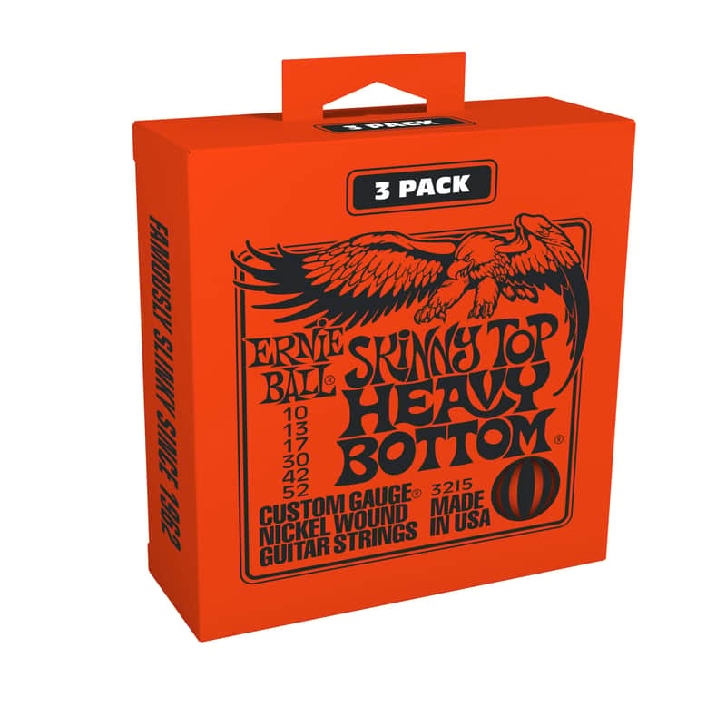 Ernie Ball 3215 3-Pack Nickel Wound Skinny Top/Hvy Bottom Guitar Strings (10-52) image 1