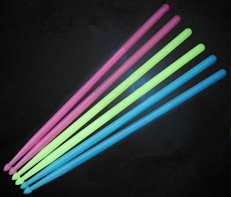 3Pair of 5A Nylon Drumsticks Stick for Drum Set Luminous Light Up Drumsticks, Glow in The Dark Night light Drum Sticks for Adults Kids Professional Puple/Green/Blue Fluorescence image 1