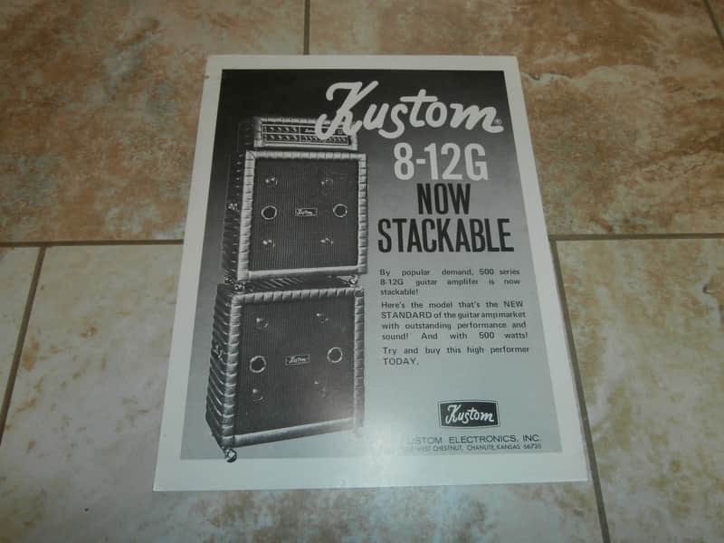 Vintage Early 1970's Kustom 8-12G 500 Series Promotional Flyer! Rare, Original Case Candy! image 1
