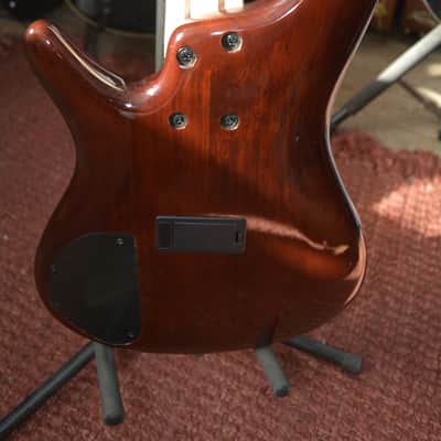 2010 Ibanez SR370 Soundgear Active Bass in Brown Burst, w/New Black Dunlop Straploks & a New Black ABS Hardshell Case image 4