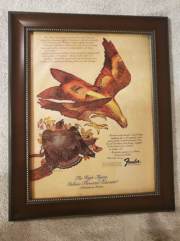 1976 Fender Guitars Promotional Ad Framed Telecaster Original image 1