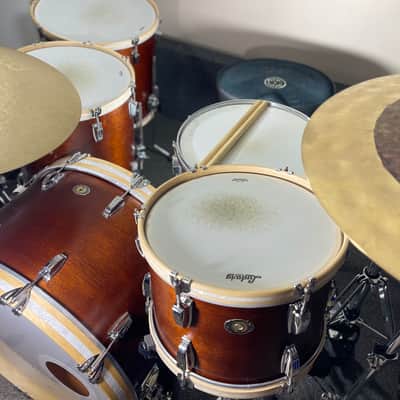Ludwig Legacy Mahogany "Van Buren" Pro Beat Shell Pack + 18" Floor Tom — 110th Anniversary Limited Edition | Gator Elite Air Cases | Excellent image 3