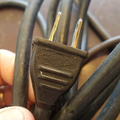 Cornish one (1) 117V Power Cord Electric Cable cut Ampro Vintage non-polarized black, brown 1940s-1960s image 8