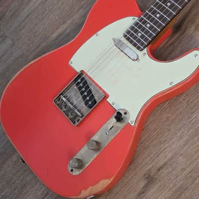 Big River “Moses” T-Style • Aged Fiesta Red Nitro • Roasted Maple/Rosewood Neck • A5 Vintage Style P/U’s image 5