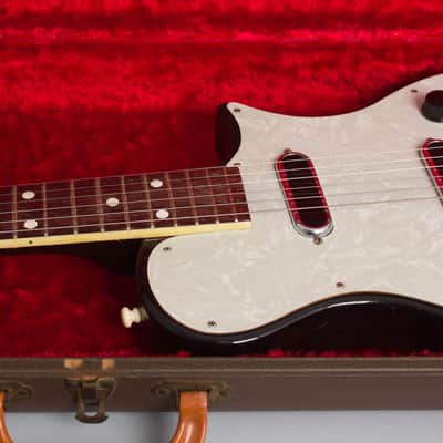 Magnatone  Mark III Deluxe Solid Body Electric Guitar (1957), ser. #53424, original brown hard shell case. image 14
