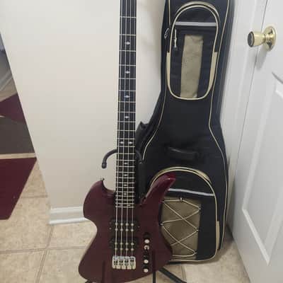 B.C. Rich Mockingbird ST bass w/case neckthru flame maple red image 2