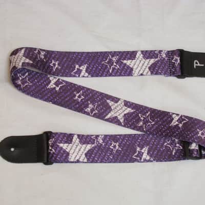 PERRI's purple STARS polyester Guitar strap - NEW image 1