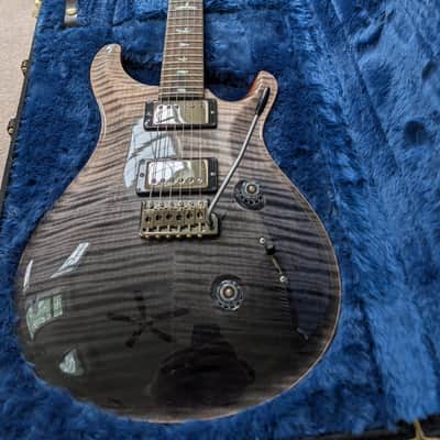 PRS Wood Library Custom 24 10-Top Flame Gray Black Fade w/Ziricote Fingerboard & Smoked Black Hardware image 2