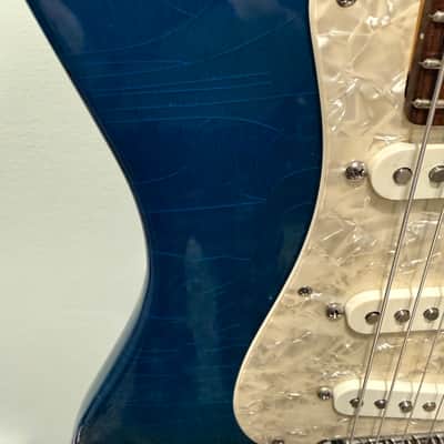 Don Grosh Bent top electric guitar hand made in the USA ohsc aged lake placid blue Trans blue image 11