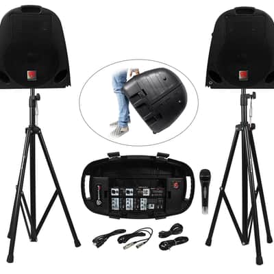 Rockville Portable YouTube Karaoke Machine/System w/ Mixer+Stands+(5) Mics image 3
