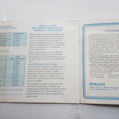 80's MARSHALL JCM 800 AMP / 4010 OWNERS MANUAL image 5