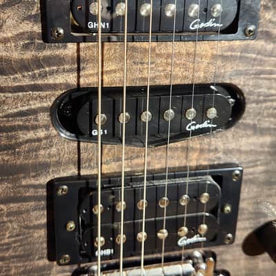 2022 Godin xTSA Trans Black FLAME Top w/ Original Gig Bag image 9