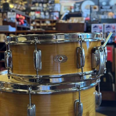 VINTAGE 1950's Slingerland 4pc Radio King Gene Krupa Outfit in Knotty Pine - 14x22, 9x13, 16x16, 5x14 image 13
