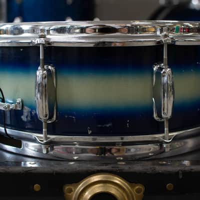 1960s Slingerland 5x14 Duco Blue & Silver Student Model Radio King Snare Drum image 7