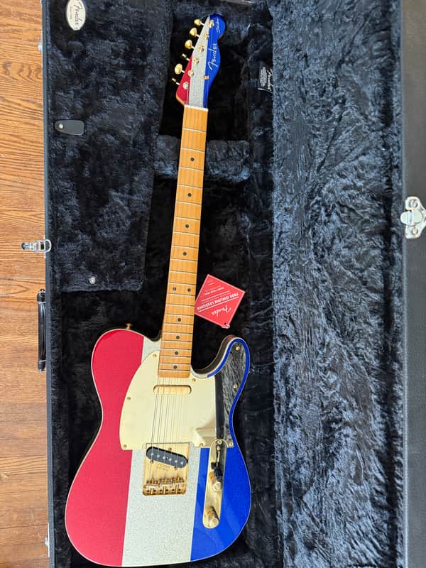 Fender Buck Owen’s Signature Telecaster MX24108716 - striking Red, Silver, and Blue Sparkle flake polyester finish. image 1