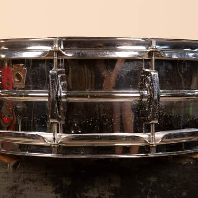 1960s Ludwig 5x14 Pre Serial Super 400 Chrome Over Brass Snare Drum image 2