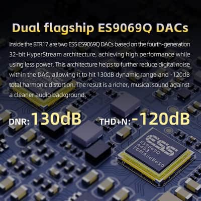 FiiO BTR17 Bluetooth 5.4 USB DAC AMP with LDAC, aptX Lossless. Dual ES9069Q, 10-Band PEQ, THX AAA 78+amps 3.5mm Unbalanced & 4.4mm Balanced (Black) image 5