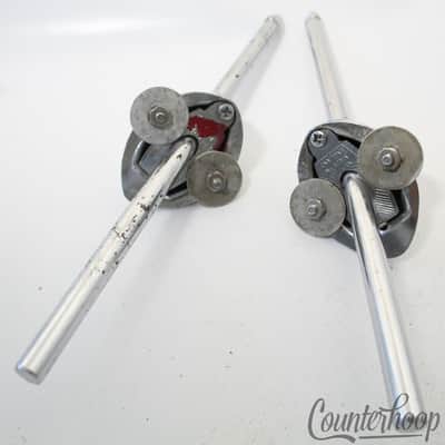 *Premier 60s Bass Drum Spurs+Mounts Spring-Loaded Push-Button Disappearing Elite image 2