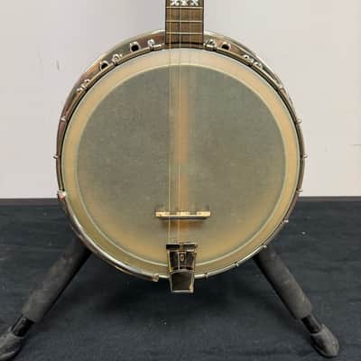 Vintage Gretsch Broadkaster Neck with Orchestrella Body 4-String Tenor Banjo with Resonator and Case image 8