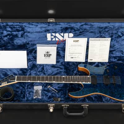 ESP USA M-II Neck Thru NT SC Fluence TM - Teal Marble image 3