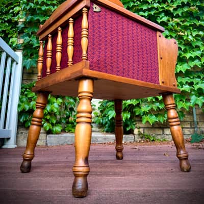 Rotary Connection Solid Maple 2 6x9 guitar 2 speaker cabinet/side table/music sheet holder on legs! 2 vintage 6x9 speakers. Open or closed back optional. 16 ohms. Vintage colonial style. Switchcraft jack. 2026 - Maple Wood image 2