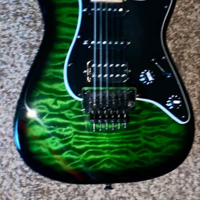 Jackson X Series Adrian Smith Signature  SDXQ  Transparent Green electric guitar, Floyd Rose image 4