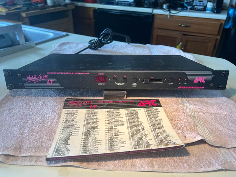 ART Multiverb LT Effects processor with original effects list/quick start guide, and rack mount bolts and washers. image 1