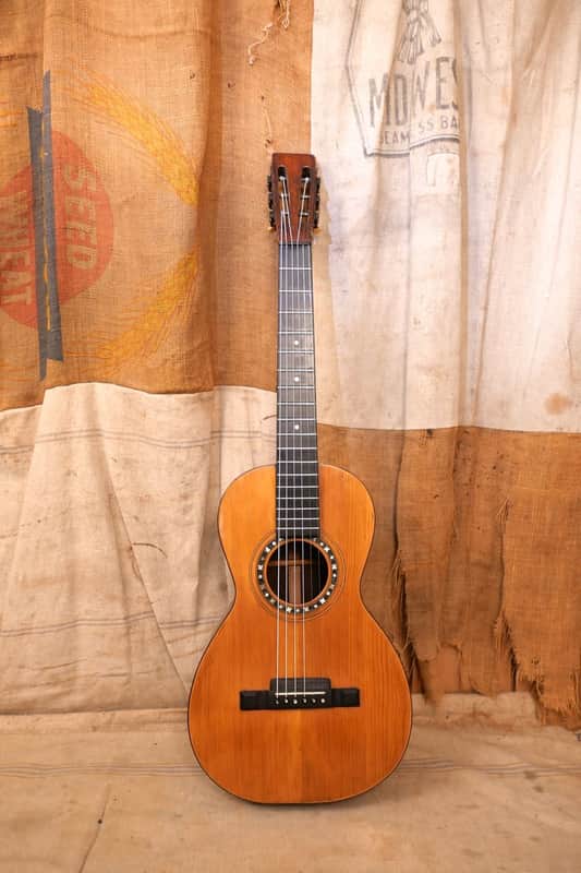 Unbranded Parlor Guitar 1890's Natural image 1