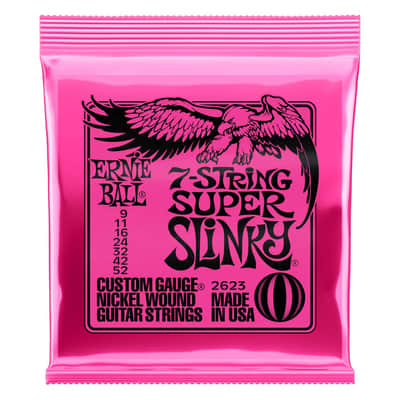 Ernie Ball Super Slinky Nickel Wound 7-String Electric Guitar Strings 9-52 Gauge image 1