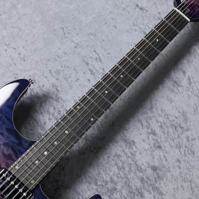 Mayones AQUILA Elite S6 - Dirty Purple Blue Burst Gross - image 6