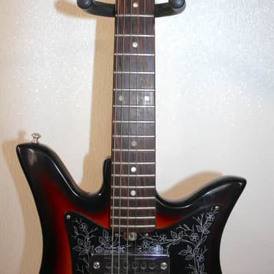 Vintage 1960's TEISCO Del-Ray ET-200 Tulip Sunburst Electric Guitar With Gig Bag image 12