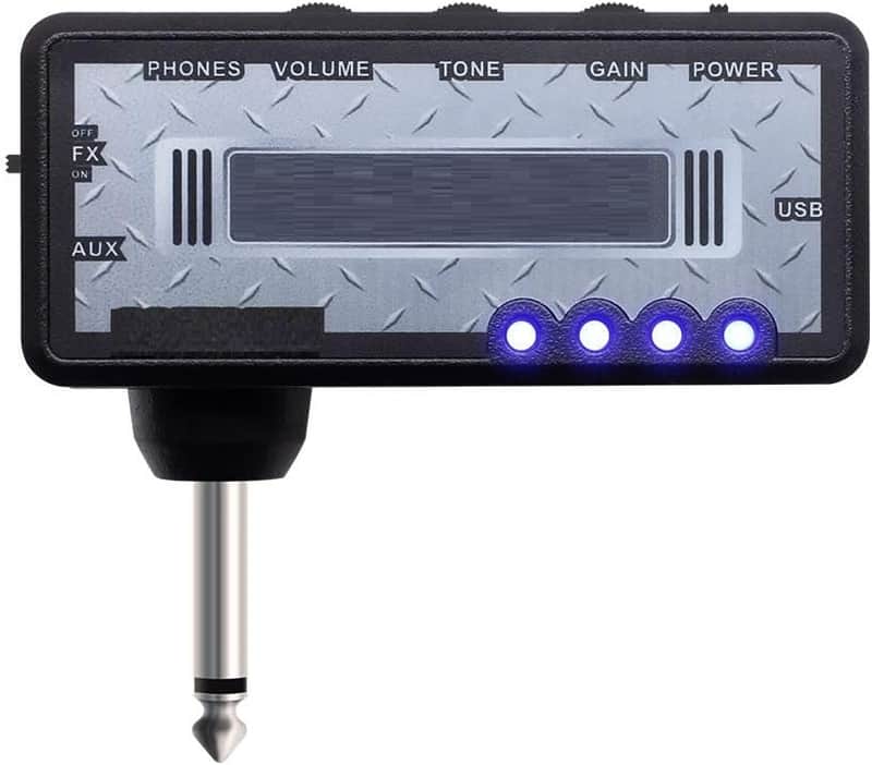 Guitar Headphone Amp, Mini Guitar Amplifier Plug-in USB Chargable Portable High Gain Tone with Delay Carry-On Pocket Bedroom Effects for Electric Guitar image 1