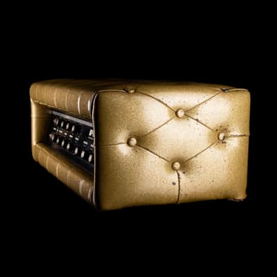 Used Vintage 1960's Plush P1000S Tuck & Roll Gold Tube Guitar Amp Head image 6