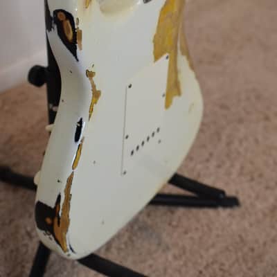 2018 Fender Custom Shop 1963 Stratocaster - Heavy Relic Olympic White over Sunburst image 18