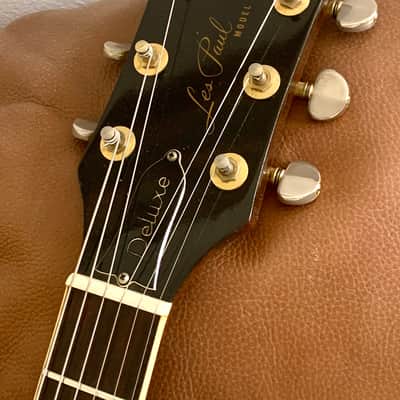 Vintage 1971 Gibson Les Paul Deluxe Goldtop - Rare Dark Back - Embossed Gibson Pickup Covers - Wonderful Condition With No Breaks Or Repairs - Vintage Patent Pending Gold Grover Tuners Installed - 9.4 LBS - Original Purple Lined Case image 4
