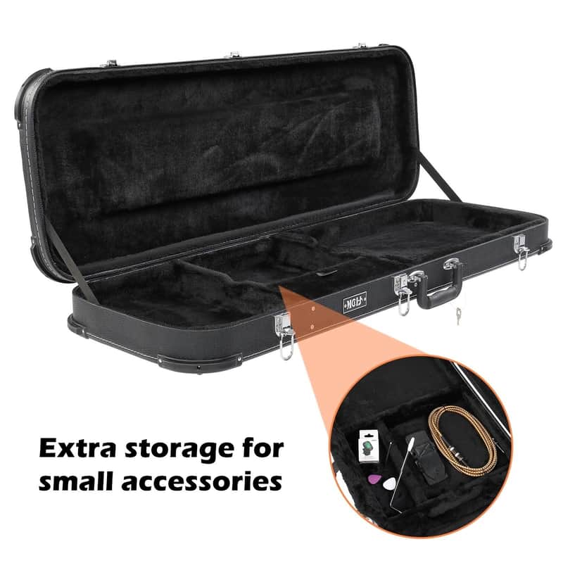 Protable Stratocaster, Telecaster, Dinky, SG HARDWOOD CASE - Black image 1