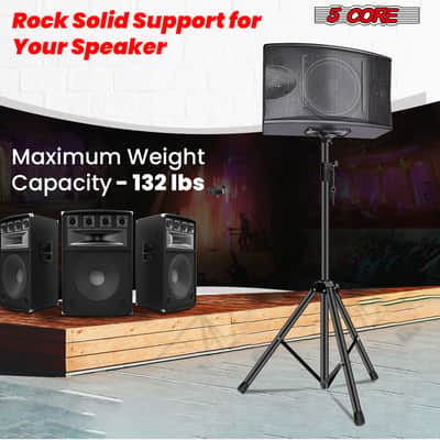 5 Core Speaker Stand Tripod Heavy Duty Adjustable 72" Universal Mount for PA DJ Studio image 8