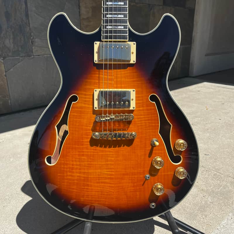 Used 2015 Ibanez JSM-10 John Scofield Signature Vintage Yellow Sunburst with Hardcase image 1