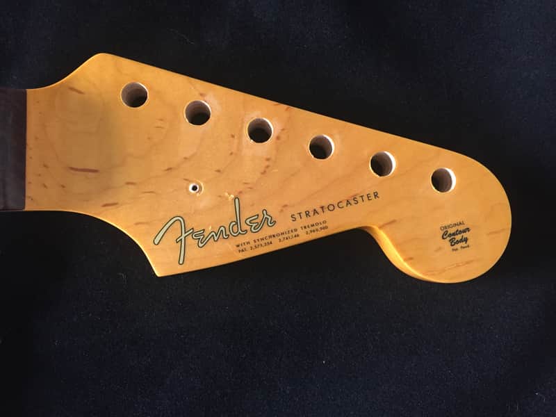 B Hefner Fender Stratocaster Replacement Guitar Neck Amber Tint image 1