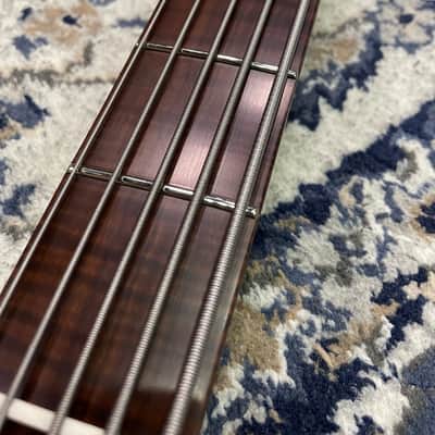 Miura Guitars USA MB-2 5st 5A Flame Maple / Ash / Dark roasted flame maple Fertboard 5 strings Hi-end Jazz Bass guitar image 5