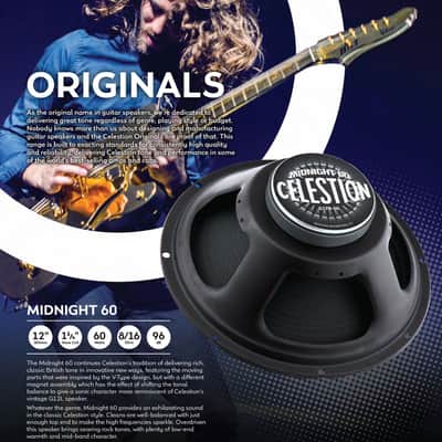Celestion MIDNIGHT 60 12" 16ohm 60W Ceramic Magnet Guitar Speaker 96dB 75Hz image 1