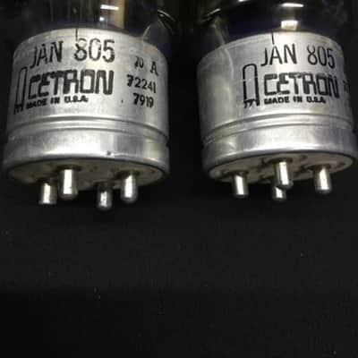 GREAT PAIR CETRON 805 VT 143 Amplifier Vintage VACUUM TUBES Tested ! V.8972 image 2