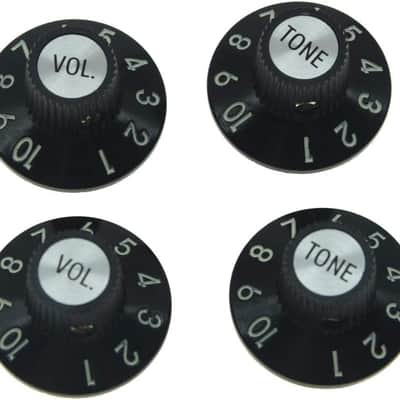 Set of 4 Witch Hat Knobs with Set Screw Guitar Bass Knobs 2 Volume 2 Tone for 72 Telecaster Custom or Guitar Amplifiers image 3
