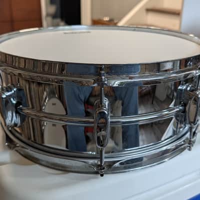 Tama Rockstar 14" x 5” Steel Snare Drum, Chrome, New Heads, Snare Wires, Lugs image 2