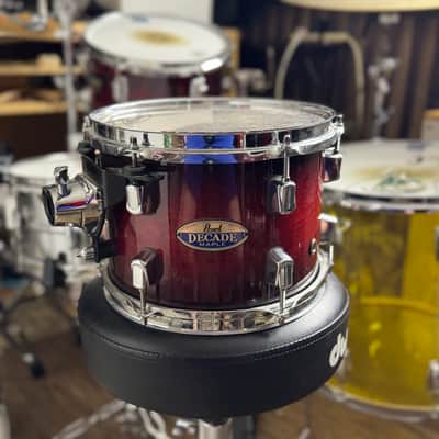 Pearl Decade Maple 10” x 7” Rack Tom - Deep Red Burst Lacquer Finish image 1