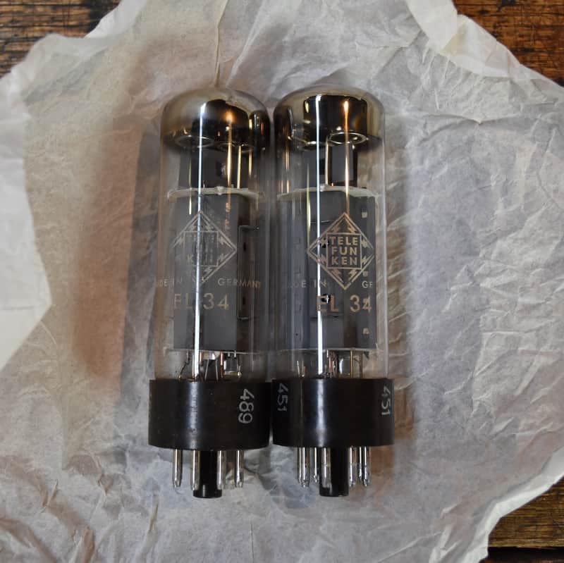 Telefunken EL34 - Matched Pair, Winged Plates, Double-O Getter image 1