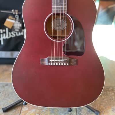 Gibson J-45 Special Acoustic Electric Guitar in Satin Wine Red w/ Gibson Case image 5