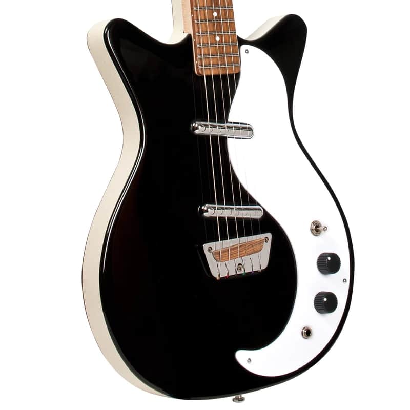 Danelectro The Stock ’59 Semi-hollow body Electric Guitar Black w/Lipstick pickups image 1